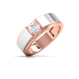 Ivana Jewels Rings Luxurious Dual-Tone Wedding Ring with Diamond Center