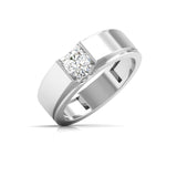 Ivana Jewels Rings Luxurious Dual-Tone Wedding Ring with Diamond Center