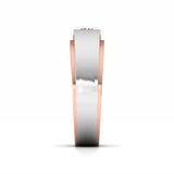 Ivana Jewels Rings Luxurious Dual-Tone Wedding Ring with Diamond Center