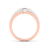 Ivana Jewels Rings Luxurious Dual-Tone Wedding Ring with Diamond Center