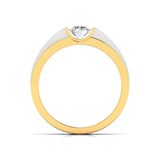 Ivana Jewels Rings Luxurious Dual-Tone Wedding Ring with Diamond Center