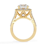Ivana Jewels Rings Milgrain Diamond Halo Engagement Ring