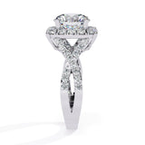 Ivana Jewels Rings Milgrain Diamond Halo Engagement Ring