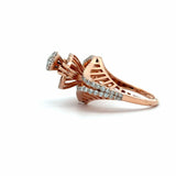 Ivana Jewels Rings Round Cut Diamonds Cluster With Halo Setting Rose Gold Ring