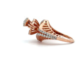 Ivana Jewels Rings Round Cut Diamonds Cluster With Halo Setting Rose Gold Ring