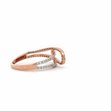 Ivana Jewels Rings Round Cut Diamonds Crossover Rose Gold Ring