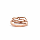 Ivana Jewels Rings Round Cut Diamonds Crossover Rose Gold Ring