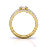 Ivana Jewels Rings Scalloped Engagement Ring & Wedding Band