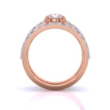 Ivana Jewels Rings Scalloped Engagement Ring & Wedding Band