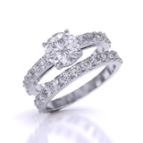 Ivana Jewels Rings Scalloped Engagement Ring & Wedding Band