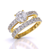 Ivana Jewels Rings Scalloped Engagement Ring & Wedding Band