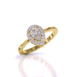 Ivana Jewels Rings Simple Teardrop Halo Diamond Ring