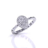 Ivana Jewels Rings Simple Teardrop Halo Diamond Ring