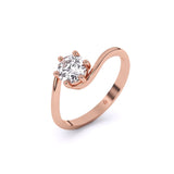 Ivana Jewels Rings Simplicity Curve Solitaire Ring