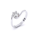 Ivana Jewels Rings Simplicity Curve Solitaire Ring