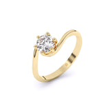 Ivana Jewels Rings Simplicity Curve Solitaire Ring