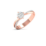 Ivana Jewels Rings Solitaire Engagement Ring with Round Diamond and Hidden Accents