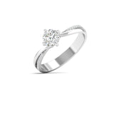 Ivana Jewels Rings Solitaire Engagement Ring with Round Diamond and Hidden Accents