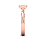 Ivana Jewels Rings Solitaire Engagement Ring with Round Diamond and Hidden Accents