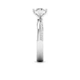 Ivana Jewels Rings Solitaire Engagement Ring with Round Diamond and Hidden Accents