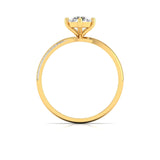 Ivana Jewels Rings Solitaire Engagement Ring with Round Diamond and Hidden Accents