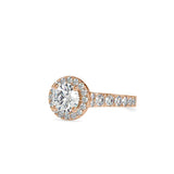 Ivana Jewels Rings Solitaire Halo Round Cut Diamond Engagement Ring