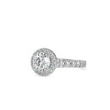 Ivana Jewels Rings Solitaire Halo Round Cut Diamond Engagement Ring