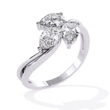 Ivana Jewels Rings Three Stone Pear Diamond Ring