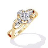 Ivana Jewels Rings Twist Ring with Round Diamonds
