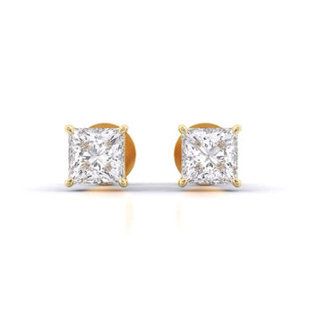 Buy Fancy Princess Shape Diamond Stud Earring from Ivana Jewels Best lab grown diamond jewellery brand