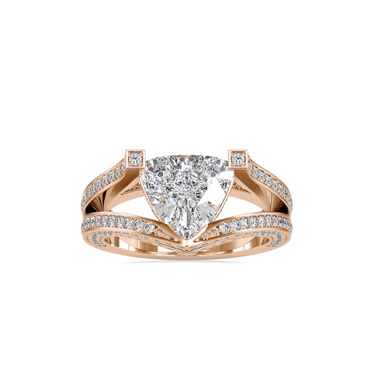 Sabers 2.5 Carat Trillion Solitaire Engagement Lab Diamond Ring