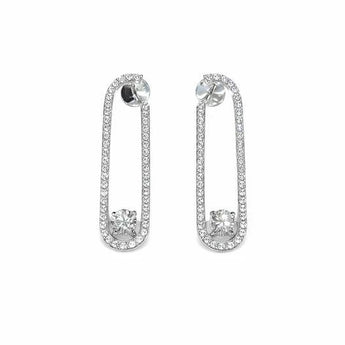 Minimalist Round Diamond Dangle Drop Earrings