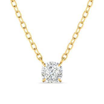 1 Carat Cushion Diamond Gold Pendant Best lab grown diamond jewellery brand
