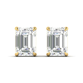 Buy Elegant Emerald Cut  Diamond Stud Earring from Ivana Jewels Best lab grown diamond jewellery brand