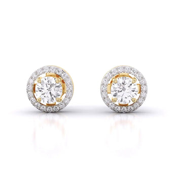 Buy Posh Halo Diamond Stud Earring from Ivana Jewels Best lab grown diamond jewellery brand