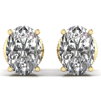 Buy 1 Carat Oval Shape Diamond Stud Earring from Ivana Jewels Best lab grown diamond jewellery brand
