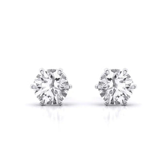 Buy 6 Prong Diamond Stud Earring from Ivana Jewels Best lab grown diamond jewellery brand