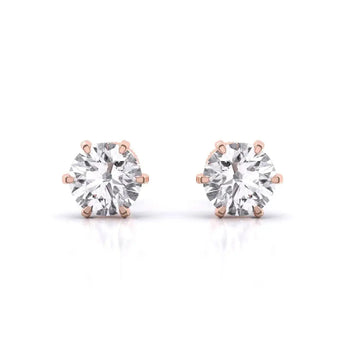 Buy 6 Prong Diamond Stud Earring from Ivana Jewels Best lab grown diamond jewellery brand