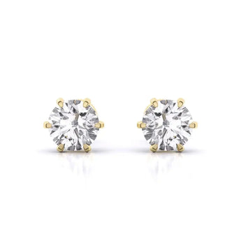 Buy 6 Prong Diamond Stud Earring from Ivana Jewels Best lab grown diamond jewellery brand