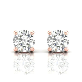 Buy Solitaire 4-Prongs Setting Diamond Stud Earring from Ivana Jewels Best lab grown diamond jewellery brand