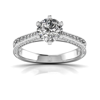 Buy Gold Round Cut Solitaire Diamond Engagement Ring from Ivana Jewels Best lab grown diamond jewellery brand
