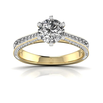 Buy Gold Round Cut Solitaire Diamond Engagement Ring from Ivana Jewels Best lab grown diamond jewellery brand