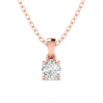 Buy 1 Carat Round Cut Solitaire Diamond Pendant Online from Ivana Jewels Best lab grown diamond jewellery brand