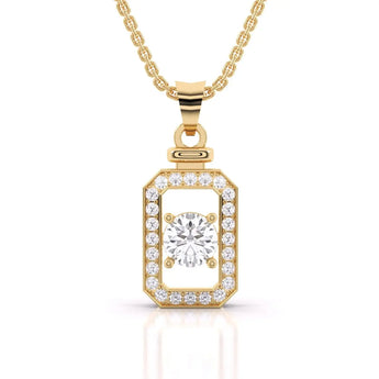 Shop 1 Carat Bourth Solitaire Diamond Pendant Online | Ivana Jewels Best lab grown diamond jewellery brand