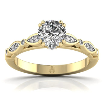 Buy Sideways Sparkle Diamond Engagement Ring from Ivana Jewels Best lab grown diamond jewellery brand