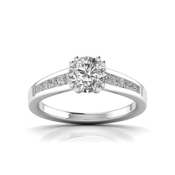 Buy Solitaire With Side Diamond Engagement Ring from Ivana Jewels Best lab grown diamond jewellery brand