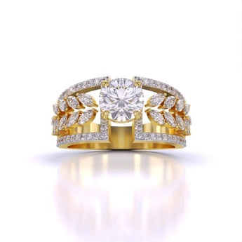 Buy Gold Diamond Cocktail Ring at Ivana Jewels Best lab grown diamond jewellery brand