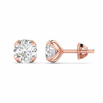 Buy 1 Carat Round Diamond Stud Earring from Ivana Jewels Best lab grown diamond jewellery brand