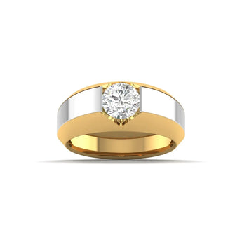 Buy Two-Tone Timeless Diamond Ring for Men from Ivana Jewels Best lab grown diamond jewellery brand