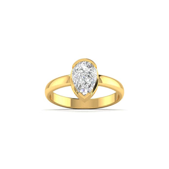Buy Minimalist Pear Diamond Engagement Ring from Ivana Jewels Best lab grown diamond jewellery brand